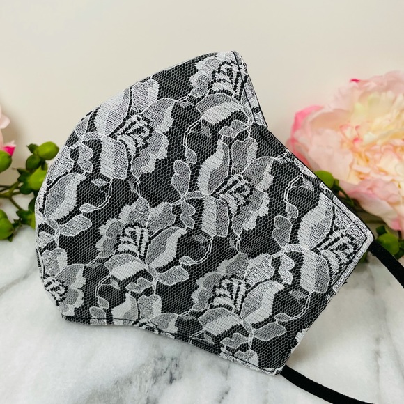 3/$20 Lace Cotton Triple Layer Handmade Face masks - Picture 3 of 3